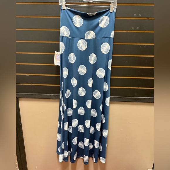 LuLaRoe Blue and White Maxi Skirt - Picture 3 of 3